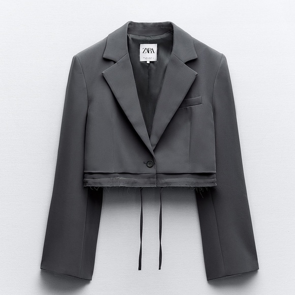 Zara Jackets & Blazers - ZARA Cropped Grey Blazer - Size S - NWT